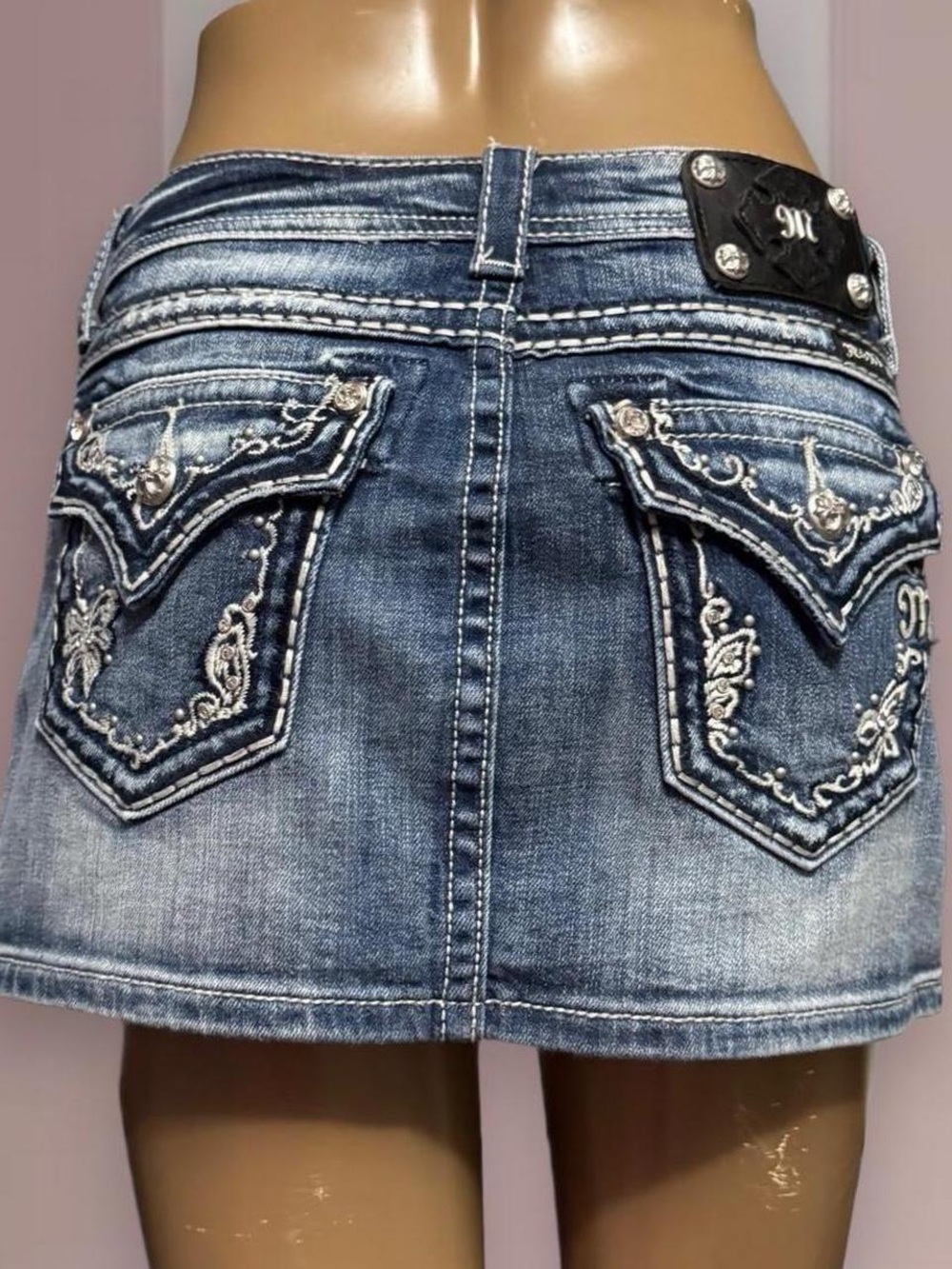 Miss Me Y2K Denim Mini Skirt